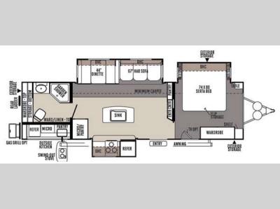 Floorplan - 2015 Forest River RV Rockwood Signature Ultra Lite 8293IKRBS