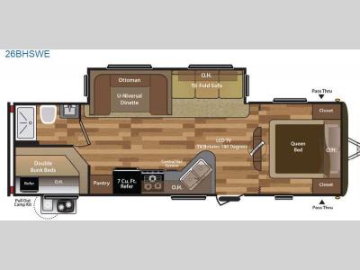 Floorplan - 2015 Keystone RV Hideout 26BHSWE