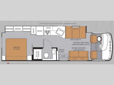 Floorplan - 2014 Thor Motor Coach Hurricane 32N