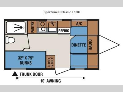 Floorplan - 2015 KZ Sportsmen Classic 16BH