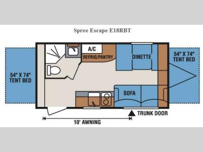 Floorplan - 2015 KZ Spree Escape E18RBT