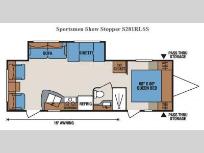Floorplan - 2015 KZ Sportsmen Show Stopper S281RLSS