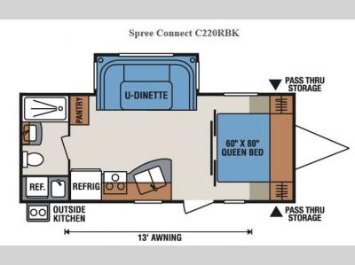 Floorplan - 2015 KZ Spree Connect C220RBK