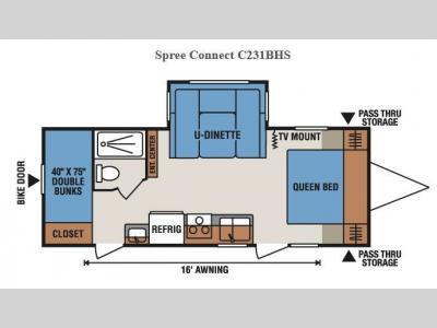 Floorplan - 2015 KZ Spree Connect C231BHS