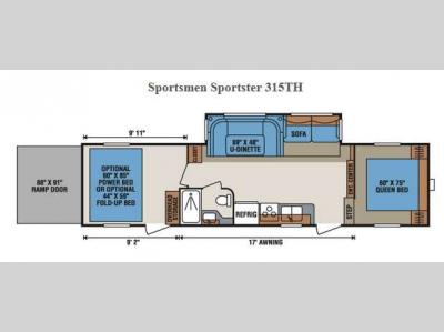 Floorplan - 2015 KZ Sportsmen Sportster 315TH