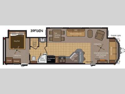 Floorplan - 2015 Keystone RV Retreat 39FDEN