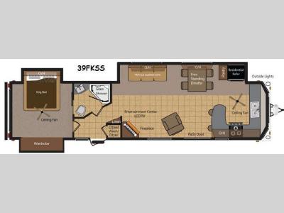 Floorplan - 2015 Keystone RV Retreat 39FKSS