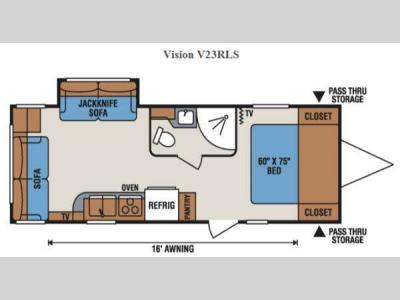 Floorplan - 2015 KZ Vision V23RLS