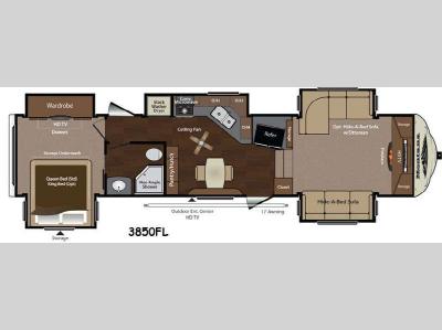 Floorplan - 2015 Keystone RV Montana 3850 FL