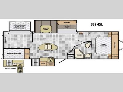 Floorplan - 2015 Winnebago Industries Towables Ultralite 33BHSL