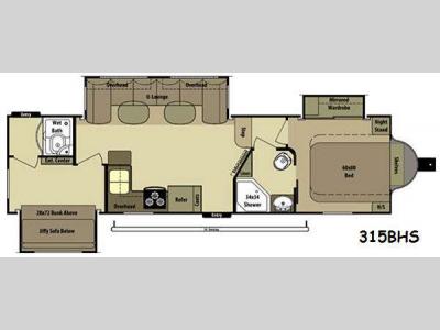 Floorplan - 2015 Open Range RV Light LF315BHS