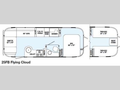 Floorplan - 2015 Airstream RV Flying Cloud 25FB