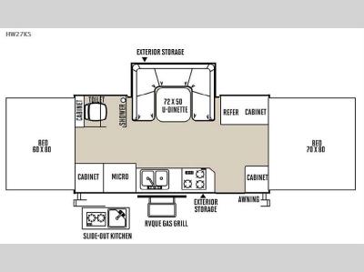 Floorplan - 2015 Forest River RV Flagstaff High Wall HW27KS