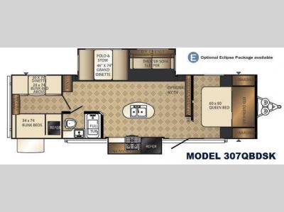 Floorplan - 2015 Palomino Solaire Ultra Lite 307QBDSK