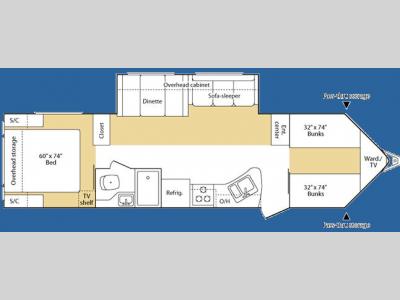 Floorplan - 2007 Keystone RV VR1 310BHS