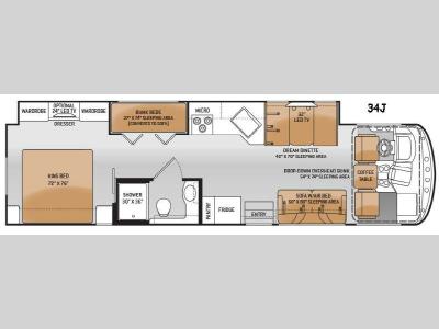 Floorplan - 2015 Thor Motor Coach Windsport 34J