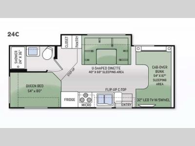 Floorplan - 2015 Thor Motor Coach Chateau 24C