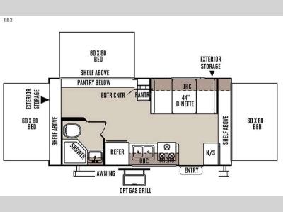 Floorplan - 2015 Forest River RV Rockwood Roo 183