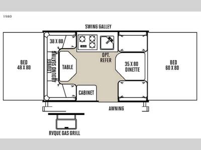 Floorplan - 2015 Forest River RV Rockwood Freedom Series 1980