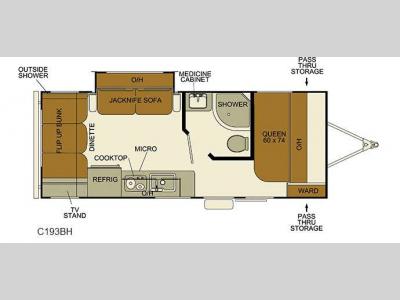 Floorplan - 2015 EverGreen RV Ascend Cloud Series C193BH