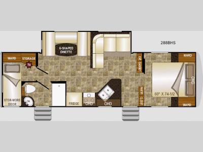 Floorplan - 2015 Northwood Snow River 288BHS