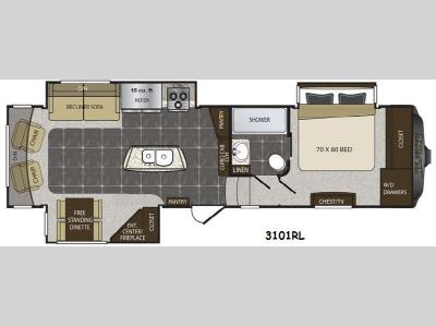 Floorplan - 2015 Keystone RV Alpine 3101RL