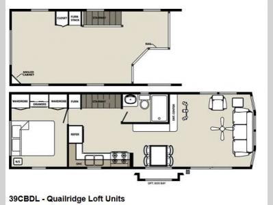 Floorplan - 2015 Forest River RV Quailridge Holiday Cottages 39CBDL Loft
