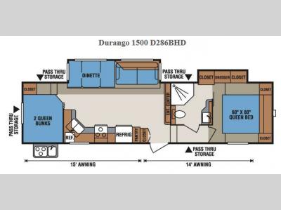 Floorplan - 2015 KZ Durango 1500 D286BHD