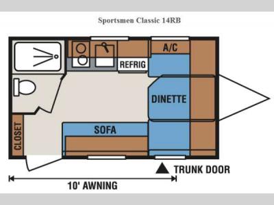 Floorplan - 2016 KZ Sportsmen Classic 14RB