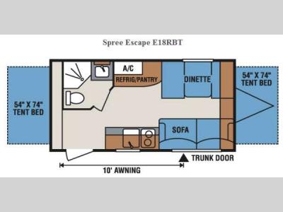 Floorplan - 2016 KZ Spree Escape E18RBT