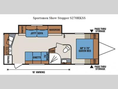 Floorplan - 2016 KZ Sportsmen Show Stopper S270RKSS