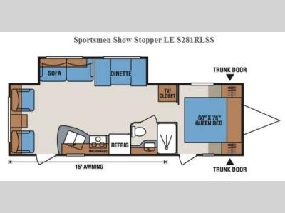 Floorplan - 2016 KZ Sportsmen Show Stopper LE S281RLSS