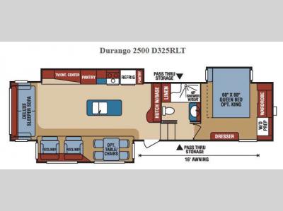 Floorplan - 2016 KZ Durango 2500 D325RLT