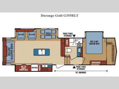 Floorplan - 2016 KZ Durango Gold G355RLT