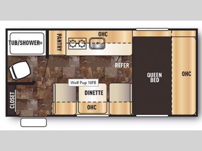 Floorplan - 2016 Forest River RV Cherokee Wolf Pup 16FB