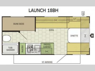 Floorplan - 2016 Starcraft Launch 18BH