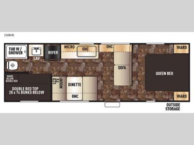 Floorplan - 2016 Forest River RV Cherokee Grey Wolf 26BHE