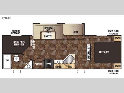 Floorplan - 2016 Forest River RV Cherokee 274DBH