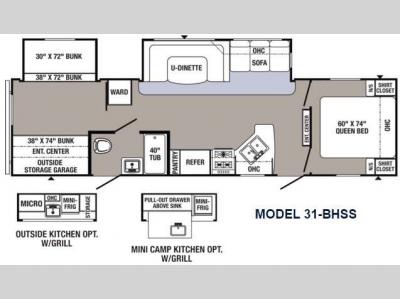 Floorplan - 2016 Palomino Puma 31-BHSS