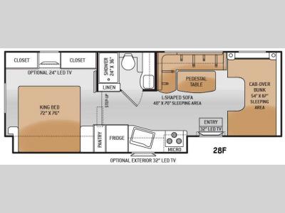 Floorplan - 2016 Thor Motor Coach Four Winds 28F