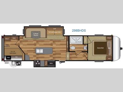 Floorplan - 2016 Keystone RV Hideout 298BHDS