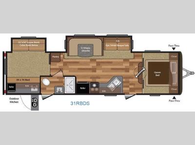 Floorplan - 2016 Keystone RV Hideout 31RBDS