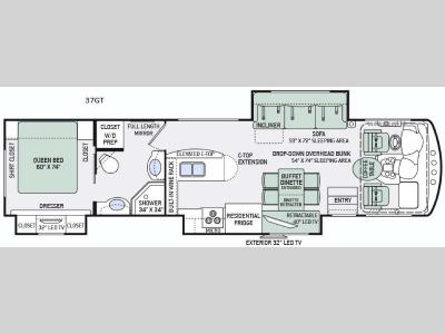 Floorplan - 2016 Thor Motor Coach Challenger 37GT