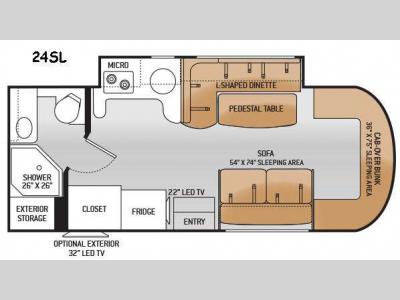 Floorplan - 2016 Thor Motor Coach Citation Sprinter 24SL