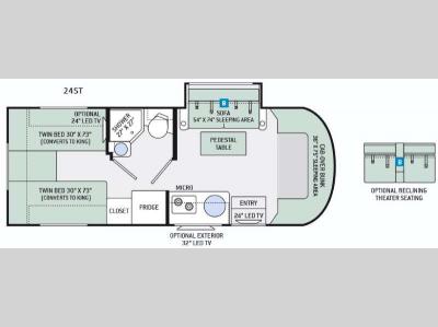 Floorplan - 2016 Thor Motor Coach Siesta Sprinter 24ST