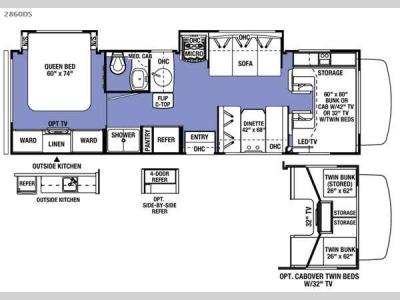 Floorplan - 2016 Forest River RV Sunseeker 2860DS Ford