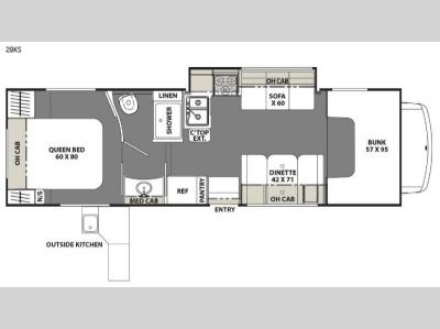 Floorplan - 2016 Coachmen RV Freelander 29KS Ford 450