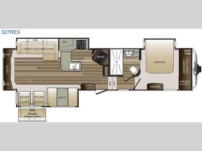 Floorplan - 2016 Keystone RV Cougar 327RES