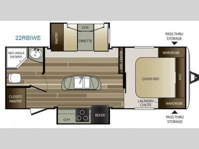 Floorplan - 2016 Keystone RV Cougar Half-Ton Series 22RBIWE