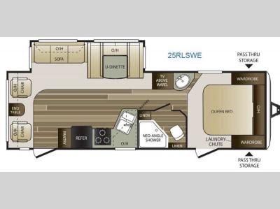 Floorplan - 2016 Keystone RV Cougar Half-Ton Series 25RLSWE